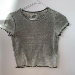 Lettuce Trim Army Green American Eagle Tee